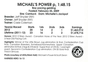2013 Harness Heroes #16 Michael's Power Back